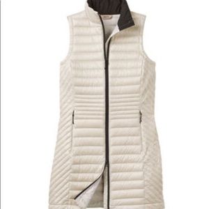 Duluth Trading Co long down jacket, gray